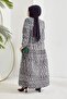 Belted Naya Spiral Pattern Dress - Black - 6