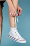 Unisex White Linen High Top Sneakers - 4