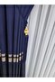 Panel Background Curtain Parliament Navy Blue Gold Striped Single Sash Closely Pleated Jacquard Modern80 X 260 - 4
