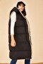 Women's Camel Black Double-Sided Long Hooded Sleeveless Inflatable Vest 10601023 - 3
