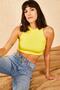Women's Yellow Short Crop Blouse 20011056