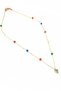 Blue Jewelled Triangle Design Colorful Beads Women's Necklace Q0329