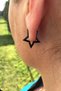 316L Unisex Steel Earrings with Black Stars - for Women and Men, Couple Sold - 7