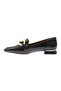 Women's Chain Accessory Loafer Shoes Black Wrinkled 21722859 - 4
