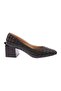 Women's Blunt Toe Square Patterned Frame Heeled Shoes Black 213642859 - 2