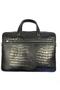 Men's Black Genuine Leather Briefcase & Laptop Bag - 5