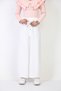Huban Moda Women's Ecru Waist Elastic Wide Leg Casual Summer Trousers Aerobin-865829 - 3