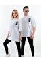 Plus Size Signature And Flower Printed Oversize Cotton Unisex T-shirt - 4