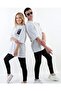 Plus Size Signature And Flower Printed Oversize Cotton Unisex T-shirt - 5