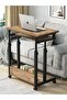 Laptop Stand and Desk with Adjustable Height and Keyboard - Atlantic Pine (Wheeled) Oval Edge