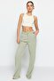 More Sustainable Mint %100 Tencel™ Düşük Bel Wide Leg Jeans TWOSS23JE00219 - 2