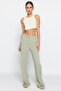 More Sustainable Mint %100 Tencel™ Düşük Bel Wide Leg Jeans TWOSS23JE00219