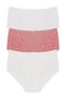 3-Piece High Waist Large Size Lace Detailed Cotton Bato Women's Panties