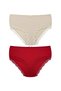 2-Piece Camisole Leg Lace Detailed High Waist Large Size Bato Women's Panties