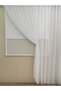Single Wing Rain Patterned Fine Linen Textured 1-2 Sparse Pleated Rope Double Breasted Tulle Curtain