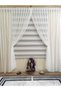 Patternless Honeycomb Backdrop 1-2 Sparse Pleated Greek Rope Double Breasted Tulle Curtain - 3