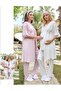 5605 Ecru V-Neck 3-Piece Maternity Pajamas Dressing Gown Tk - 2