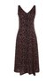 Black Floral Print V-neck Double-breasted Woven Dress TWOSS23EL01753 - 7
