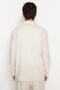 Camel Regular Fit Keten Karışımlı Çizgili Gömlek TMNSS23GO00134 - 5