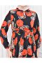 Neck Lined 0 Collar Floral Patterned Chiffon - 4