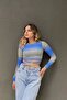 Digital Print Waistband Long Sleeve Croptop