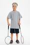 Boys' Lace-up Elastic Pocketed Soft Comfortable Lightweight 100% Cotton Combed Cotton Shorts - 8
