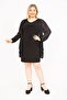 Women's Black Plus Size Chiffon Cloak Cuffs Stone Detailed Dress 65n35809 - 5