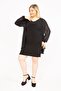 Women's Black Plus Size Chiffon Cloak Cuffs Stone Detailed Dress 65n35809 - 6
