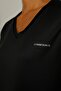 V-Neck Black Women's T-shirt 2sct127 - 3