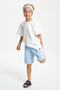 Boys' Lace-up Elastic Pocketed Soft Comfortable Lightweight 100% Cotton Combed Cotton Shorts - 7