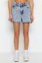 Açık Mavi Yüksek Bel City Boy Denim Şort TWOSS23SR00199 - 8