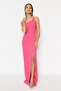Fuchsia Bodycon Woven Woven Long Evening Dress Tprss23Ae00133 - 2