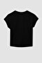Crew Neck Slogan Printed Short Sleeve T-Shirt - 8