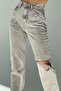 Smoked Ripped Detailed Straight Fit Jean Mg1317 - 5