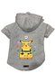 Hooded Fleece Sweatshirt Dog And Cat Outfit & Dress - Gray New Pikachu - Size Xs