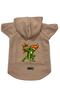 Hooded Fleece Sweatshirt Dog And Cat Outfit & Dress - Beige Brush Fighter - Size Xs