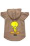 Hooded Fleece Sweatshirt Dog and Cat Outfit & Dress - Beige New Tweety - Size L