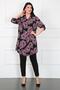 Women's Lilac Cotton Viscose Patterned Large Size Tunic - 2