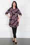 Women's Lilac Cotton Viscose Patterned Large Size Tunic - 3