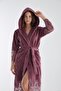 Lace Long Hooded Triga Bamboo Cotton Bathrobe - 2