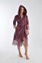 Lace Long Hooded Triga Bamboo Cotton Bathrobe - 4