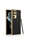 Samsung Galaxy S23 Ultra Compatible Leather Look Edges Electroplating Finish Cover Case