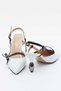 Women's Genuine Leather Short Heeled Ribbon Detailed Stiletto - 3