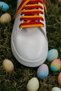 Pair of Yellow Red Colored Sports Shoe Laces