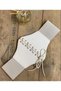 Women's Elastic Corset Belt Lace Up Elastic Belt with Silver Accessories Dress Belt Waist Belt - 4