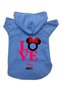 Hooded Fleece Sweatshirt Dog And Cat Outfit & Dress - Blue Mini Love - Size Xs