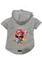 Hooded Fleece Sweatshirt Dog and Cat Outfit & Dress - Grey Mario - Size L