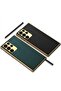 Samsung Galaxy S23 Ultra Compatible Leather Look Edges Electroplating Finish Cover Case - 3