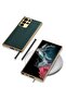 Samsung Galaxy S23 Ultra Compatible Leather Look Edges Electroplating Finish Cover Case - 4