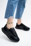 Men's Women's Black Diving Fabric Daily Running Walking Sports Shoes Sneaker - 8